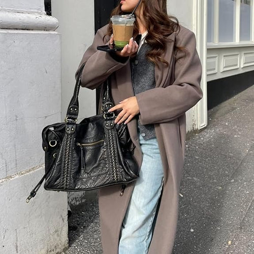 Soft Leather Tote Bag – Hobo Style with Crossbody Strap