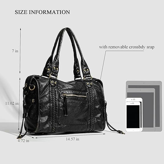 Soft Leather Tote Bag – Hobo Style with Crossbody Strap